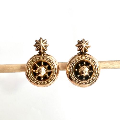 VICTORIAN GOLDCASED STAR TARGET EAR CLIPS - ADDITIONAL PHOTO 2