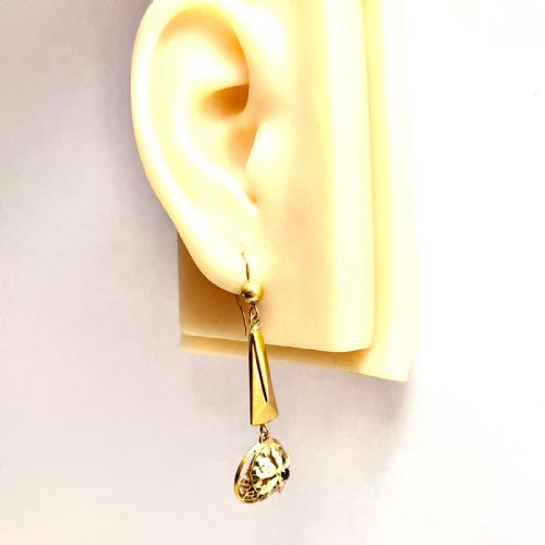 VICTORIAN GARNET ETRUSCAN REVIVAL 9CT GOLD EARRINGS - ADDITIONAL PHOTO 5