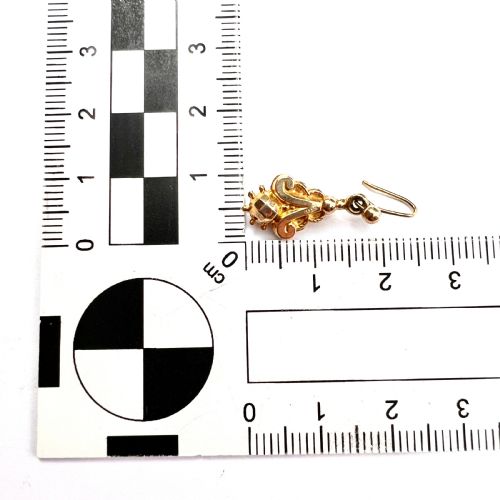 ANTIQUE 9CT GOLD ETRUSCAN STYLE DROP EARRINGS - ADDITIONAL PHOTO 4