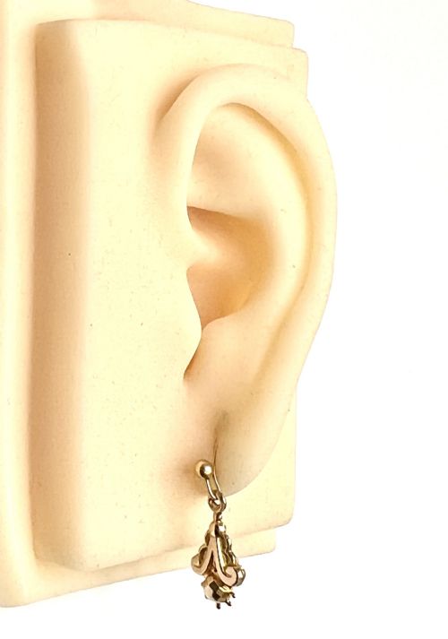 ANTIQUE 9CT GOLD ETRUSCAN STYLE DROP EARRINGS - ADDITIONAL PHOTO 5