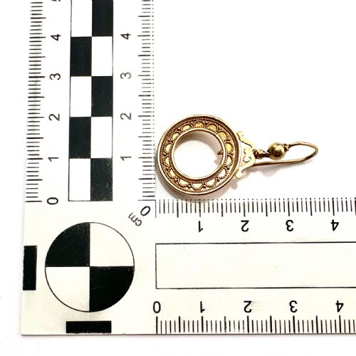 BOXED VICTORIAN HIGH CARAT GOLD CIRCLE EARRINGS - ADDITIONAL PHOTO 3