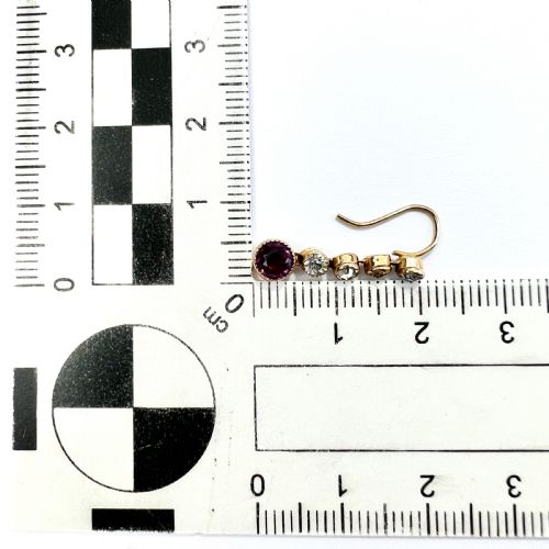 EDWARDIAN 9CT GOLD AMETHYST DROP EARRINGS - ADDITIONAL PHOTO 4