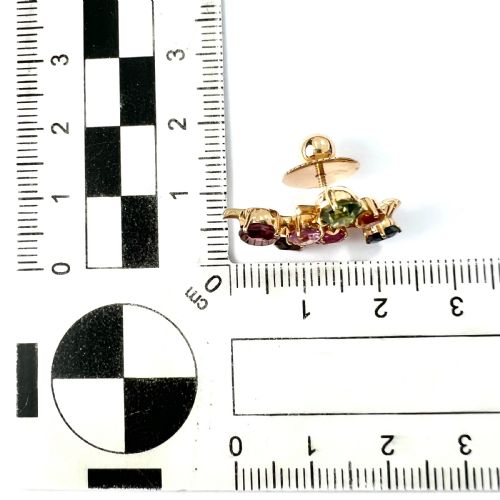 RESERVED VINTAGE GOLD SRI LANKAN TUTTI FRUTTI GEMSTONE EARRINGS - ADDITIONAL PHOTO 4