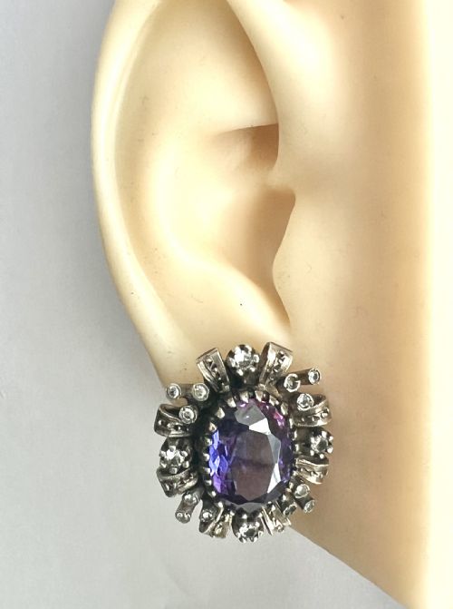 CORUNDUM AND SPINEL 18CT GOLD AND SILVER EARRINGS AND RING - ADDITIONAL PHOTO 7