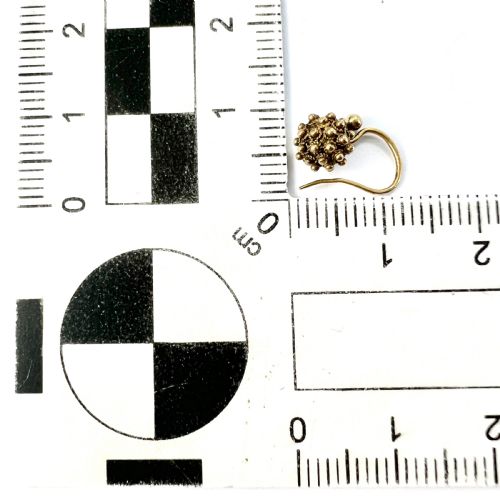 TINY VICTORIAN CANNETILLE BALL EARRINGS IN 9CT GOLD - ADDITIONAL PHOTO 5