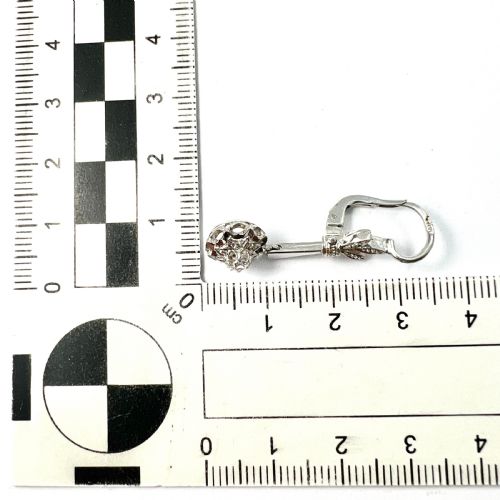 VINTAGE 18CT GOLD WHITE TOPAZ DROP EARRINGS - ADDITIONAL PHOTO 6