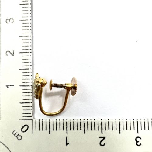 VINTAGE 9CT GOLD PEARL CROWN SCREWBACK EARRINGS - ADDITIONAL PHOTO 4