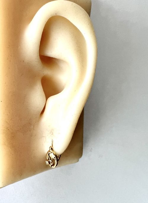 VICTORIAN ART NOUVEAU 9CT GOLD PEARL FLOWER DORMEUSE EARRINGS - ADDITIONAL PHOTO 4