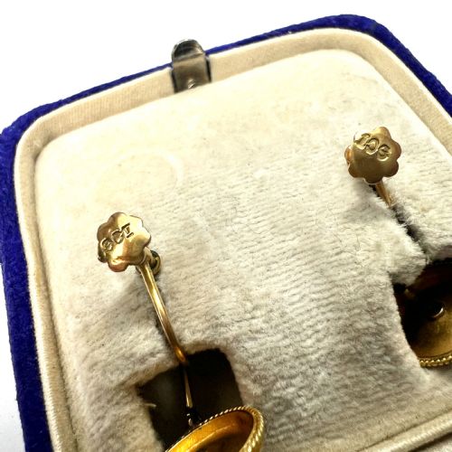 VICTORIAN GOLD DOME DROP SCREWBACK EARRINGS - ADDITIONAL PHOTO 6