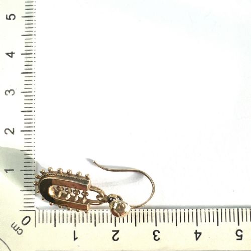 VICTORIAN ETRUSCAN REVIVAL EARRINGS IN 9CT GOLD - ADDITIONAL PHOTO 6