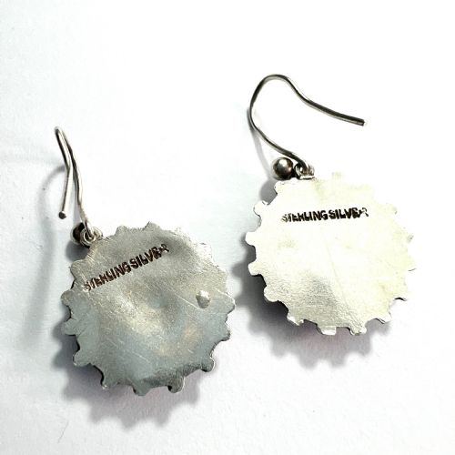 VICTORIAN AESTHETIC PERIOD SILVER IVY LEAF EARRINGS - ADDITIONAL PHOTO 4