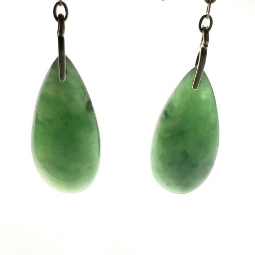 EDWARDIAN 9CT GOLD JADE CHAIN DROP EARRINGS - ADDITIONAL PHOTO 2