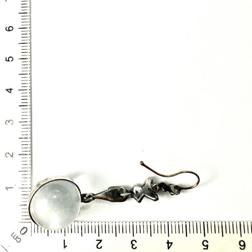 EDWARDIAN ROCK CRYSTAL POOLS OF LIGHT SILVER MARCASITE EARRINGS - ADDITIONAL PHOTO 7
