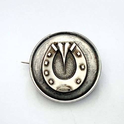 VICTORIAN 1886 SILVER HORSESHOE BROOCH AND EARRINGS IN ORIGINAL BOX - ADDITIONAL PHOTO 4