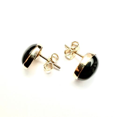 VICTORIAN 9CT GOLD GARNET CABOCHON STUD EARRINGS - ADDITIONAL PHOTO 3