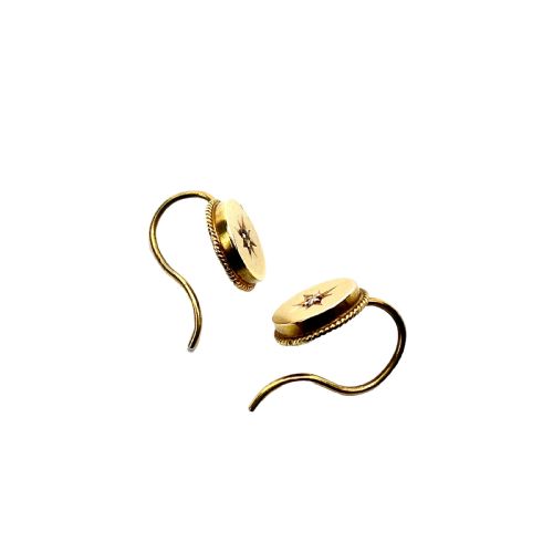 TINY VICTORIAN 15CT GOLD AND DIAMOND EARRINGS - ADDITIONAL PHOTO 5