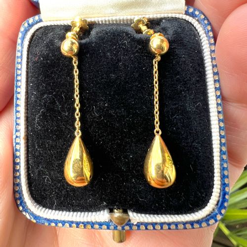 VICTORIAN GOLD CHAIN TEARDROP EARRINGS - ADDITIONAL PHOTO 3