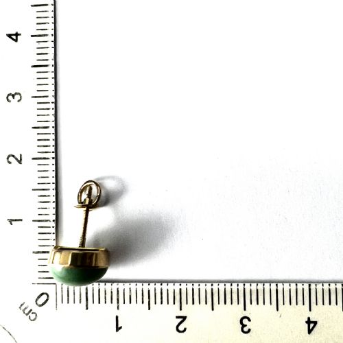 ANTIQUE TURQUOISE CABOCHON SCREWON STUD EARRINGS - ADDITIONAL PHOTO 5