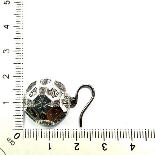 RARE VICTORIAN SILVER AESTHETIC PERIOD DOME EARRINGS - ADDITIONAL PHOTO 4