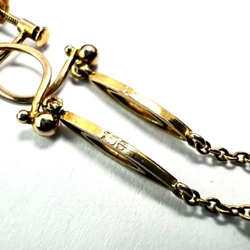 ANTIQUE 9CT GOLD DROP SCREWBACK EARRINGS WITH BLUE STONES - ADDITIONAL PHOTO 4