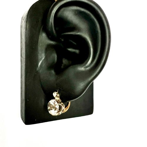 ANTIQUE GOLD AND SILVER PASTE DORMEUSE EARRINGS - ADDITIONAL PHOTO 6
