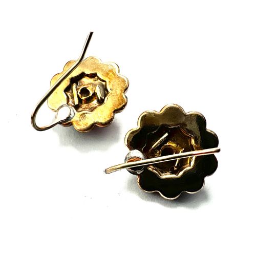 VICTORIAN GOLD BOHEMIAN GARNET HALO EARRINGS - ADDITIONAL PHOTO 5