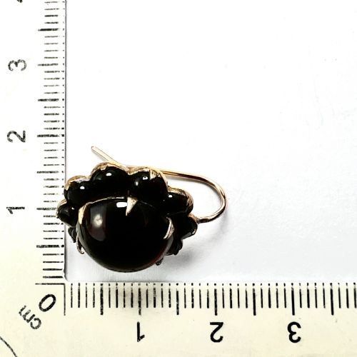 VICTORIAN GOLD BOHEMIAN GARNET HALO EARRINGS - ADDITIONAL PHOTO 6