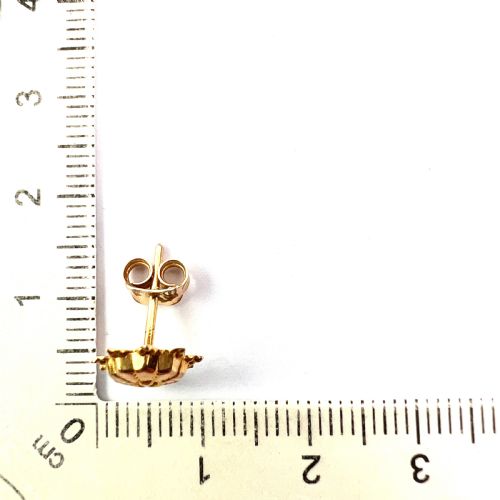 VICTORIAN STYLE 9CT GOLD SUNBURST STUD EARRINGS - ADDITIONAL PHOTO 5