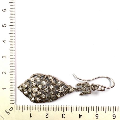 VICTORIAN SILVER PASTE CHANDELIER EARRINGS - ADDITIONAL PHOTO 6