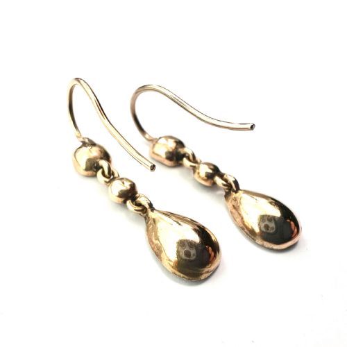 GEORGIAN GARNET TEARDROP 9CT GOLD EARRINGS - ADDITIONAL PHOTO 4
