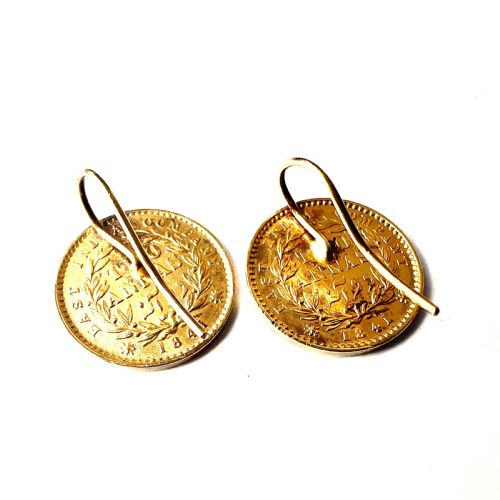 RESERVED FOR A VICTORIAN GILDED INDIAN COIN EARRINGS - ADDITIONAL PHOTO 4