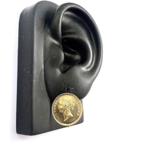 RESERVED FOR A VICTORIAN GILDED INDIAN COIN EARRINGS - ADDITIONAL PHOTO 6