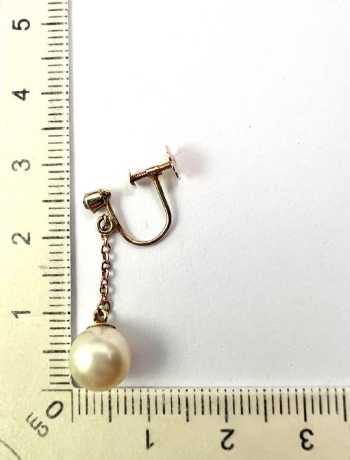 ANTIQUE 9CT GOLD PEARL CHAIN DROP EARRINGS - ADDITIONAL PHOTO 7