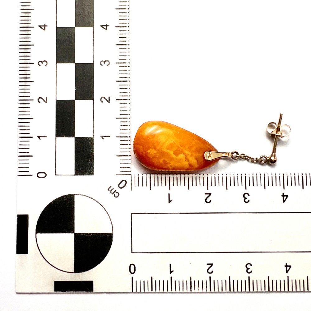 RESERVED • Edwardian Amber Teardrop Earrings in 9CT Gold View VIII