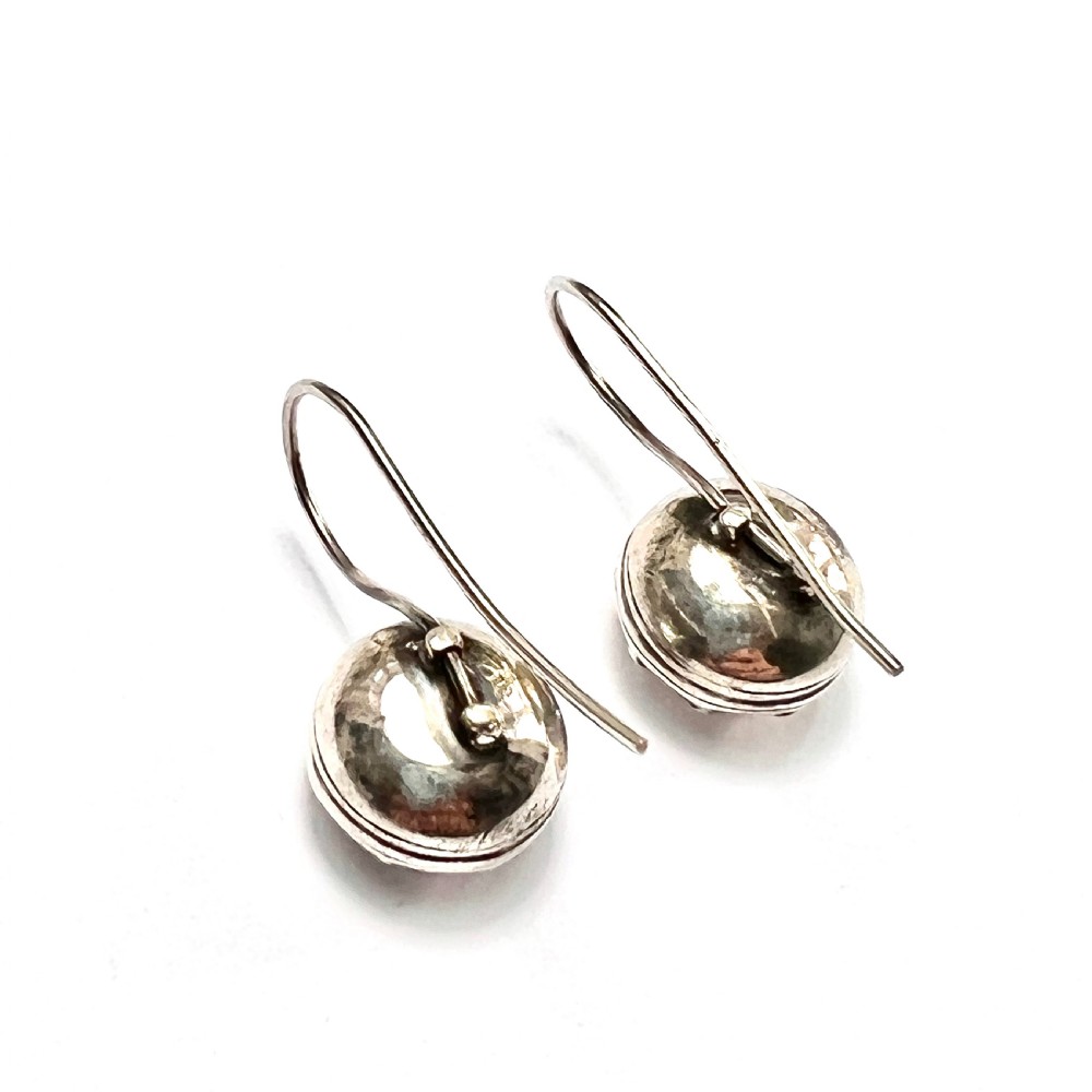 Large Georgian Silver Paste Solitaire Dormeuse Earrings View V