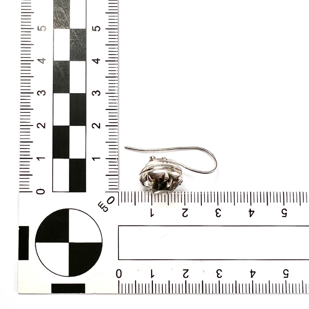 Large Georgian Silver Paste Solitaire Dormeuse Earrings View VIII