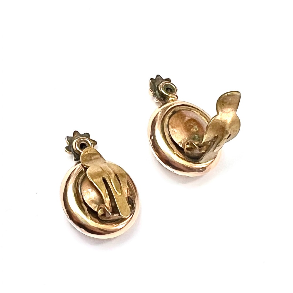 • Victorian Gold-Cased Star Target Ear Clips View IV