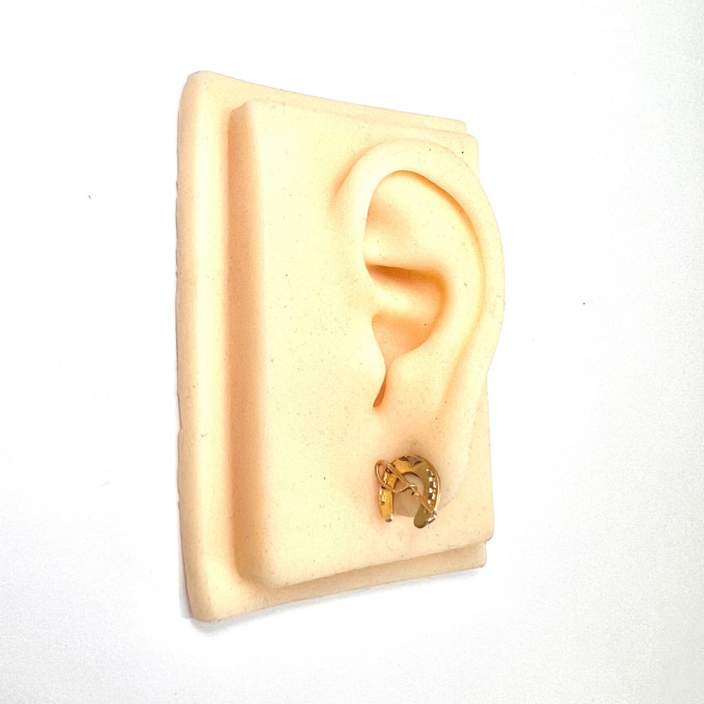 • Victorian Lucky Horseshoe and Crop Gold Stud Earrings View VI