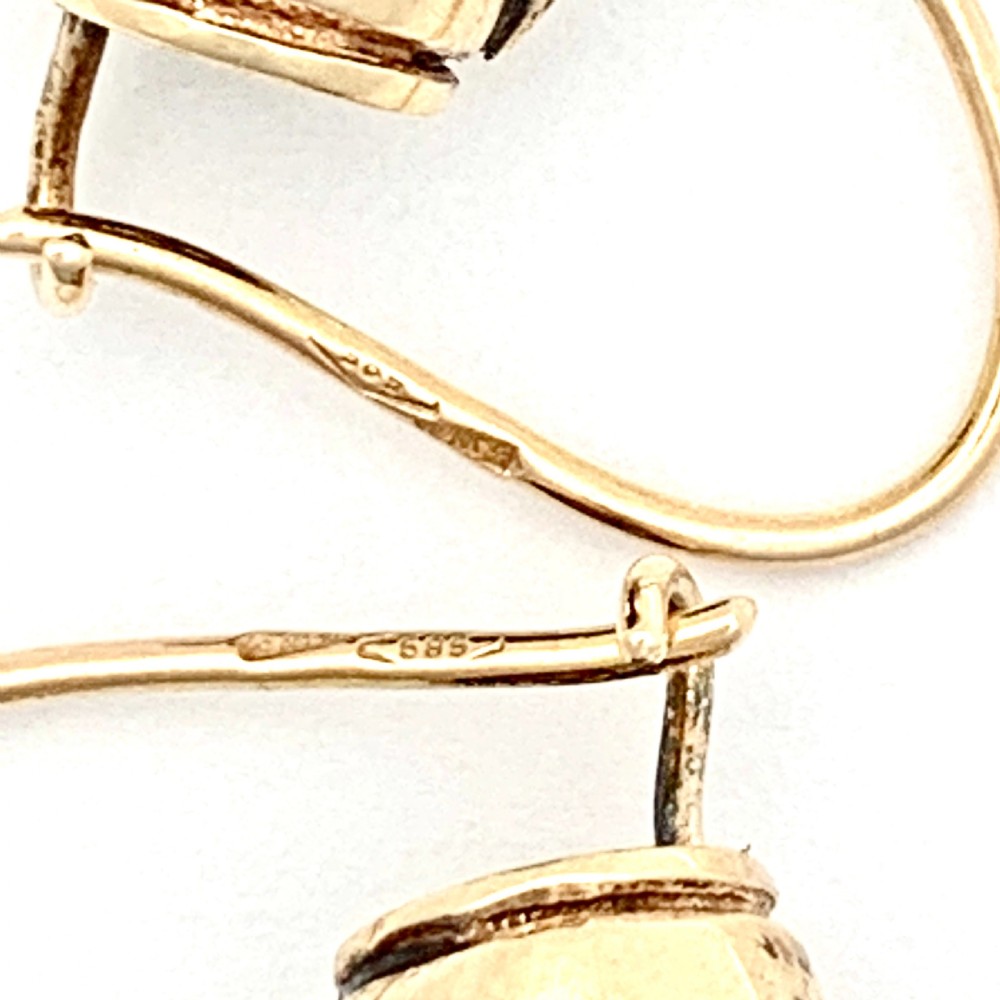 Vintage Rose Cut Diamond Cluster Earrings in 14CT Gold View VII
