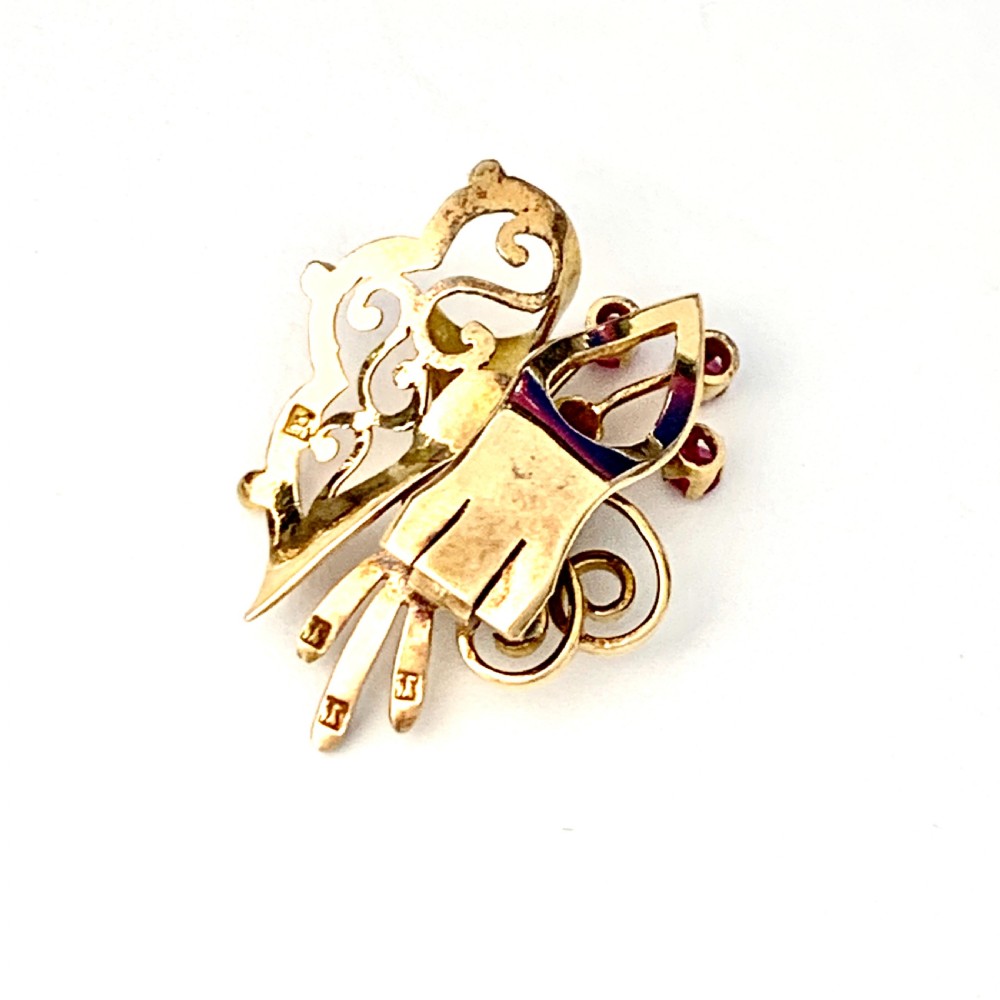 Vintage 18CT Gold Ruby and Diamond Ear Clips View VII