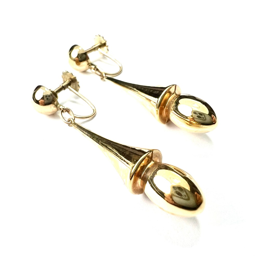 • Victorian 9CT Gold Screwback Drop Earrings View II