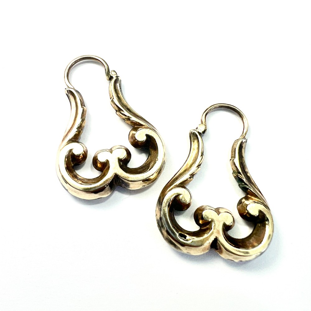 Victorian 9CT Gold Creole Hoop Earrings