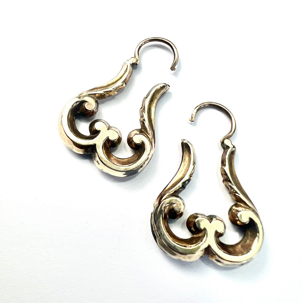 Victorian 9CT Gold Creole Hoop Earrings View III