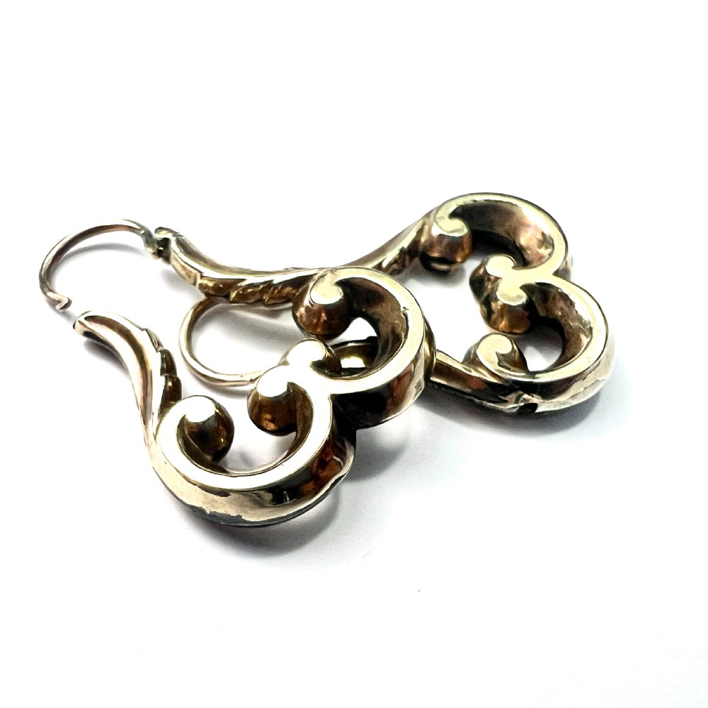 Victorian 9CT Gold Creole Hoop Earrings View IV