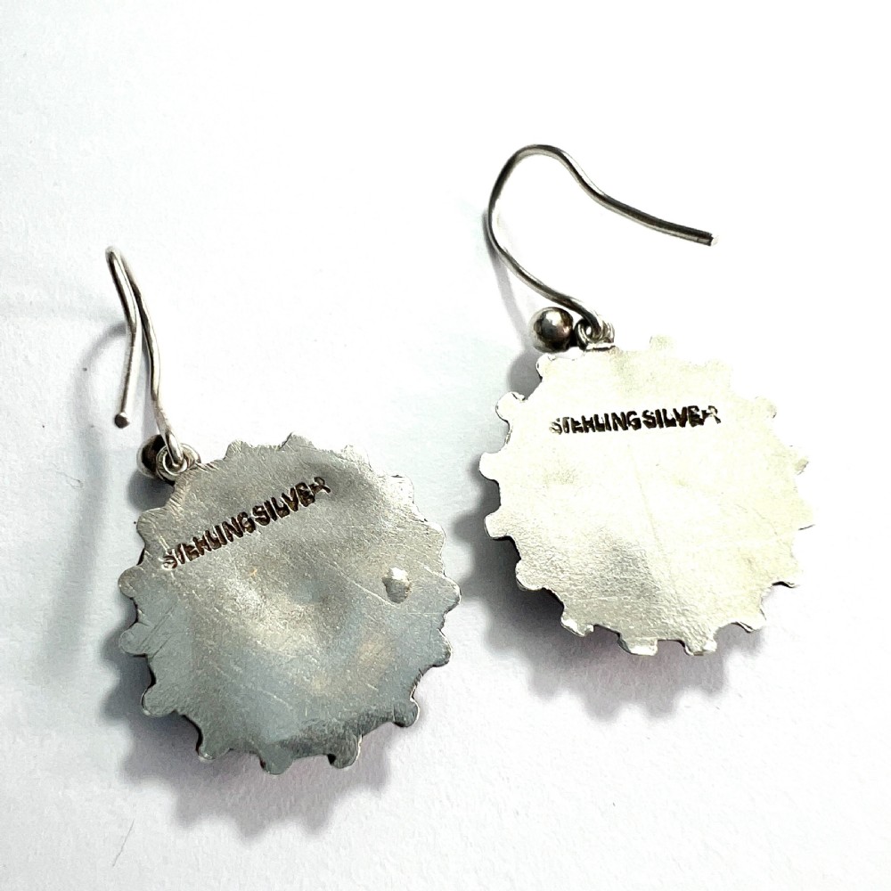 Victorian Aesthetic Period Silver Ivy Leaf Earrings View V