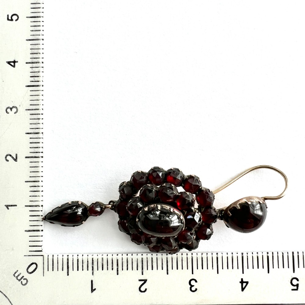 Victorian 9CT Gold Bohemian Garnet Chandelier Earrings View VIII