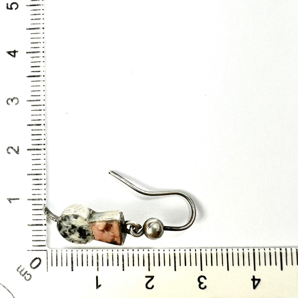 Tiny Victorian Scottish Granite Thistle Earrings View VI