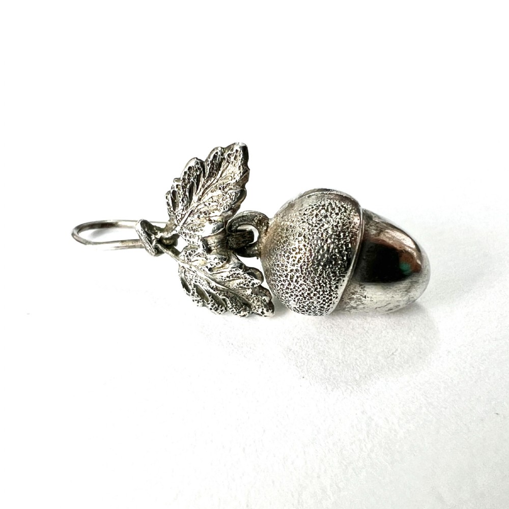 Single Earring • Victorian Silver Acorn Drop View II