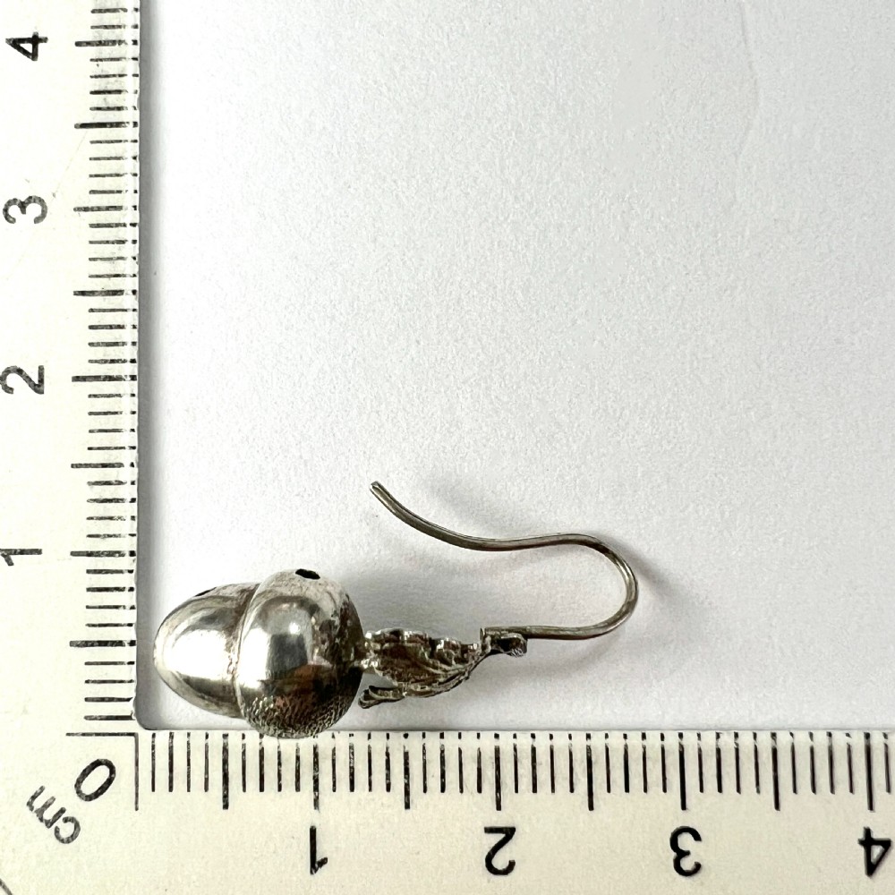 Single Earring • Victorian Silver Acorn Drop View IV