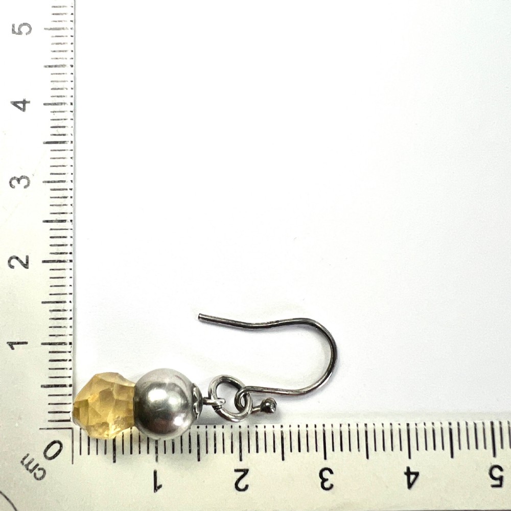 Victorian Scottish Silver Citrine Thistle Drop Earrings View VIII